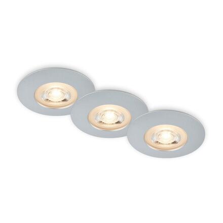 BRILONER LED vestavná svítidla, pr.9 cm, 3x LED, 5 W, 480 lm, matný chrom IP65 BRI 7044-034