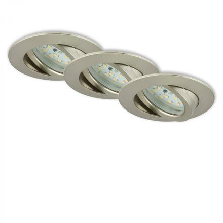 BRILONER 3ks sada LED vestavné svítidlo, pr. 8,2 cm, 4,8W, matný nikl BRI 7209-032