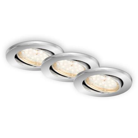 BRILONER 3ks sada LED vestavné svítidlo, pr. 8,6 cm, 5 W, chrom BRI 7219-038