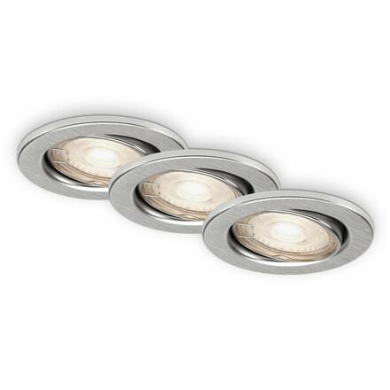 BRILONER 3ks sada LED vestavné svítidlo, pr. 8,6 cm, 5 W, hliník BRI 7220-039