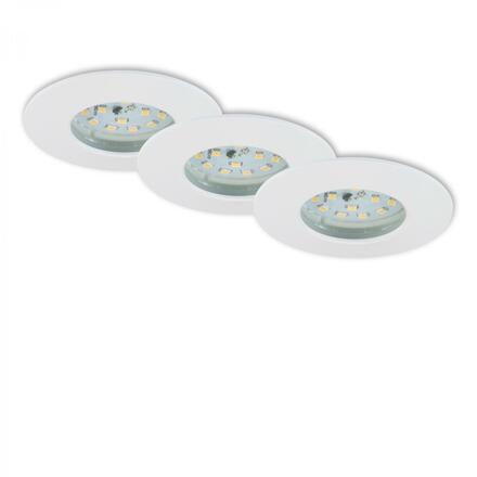 BRILONER 3ks sada LED vestavné svítidlo, pr. 7,5 cm, 5,5 W, bílé IP44 BRI 7231-036