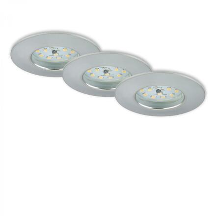 BRILONER 3ks sada LED vestavné svítidlo, pr. 7,5 cm, 6,5 W, hliník IP44 BRI 7295-039