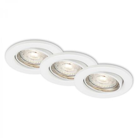 BRILONER 3ks sada LED vestavné svítidlo, pr. 8,6 cm, 5 W, bílé BRILO 7050-036