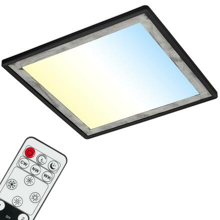 BRILONER Ultraploché CCT-svítidlo LED panel s přímým a nepřímým osvětlením, 48 cm, LED, 22 W, 3000 lm, černá-stříbrná BRILO 7459-414