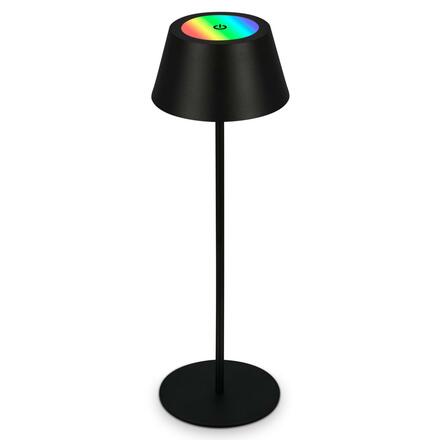 BRILONER LED RGB nabíjecí stolní lampa 38 cm 2,6W 200lm černá IP44 BRILO 7466015