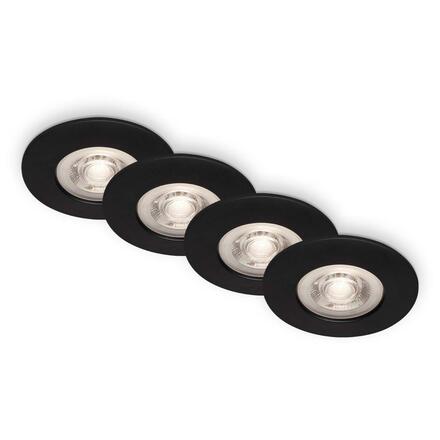 BRILONER LED vestavná svítidla, pr.9 cm, 4x LED, 4,9 W, 480 lm, matná černá IP44 BRILO 7998-045