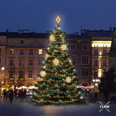 LED světelná sada na stromy vysoké 9-11m, teplá bílá s Flash, dekory 8EFD08W