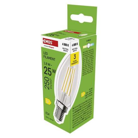 EMOS LED žárovka Filament svíčka / E14 / 1,8 W (25 W) / 250 lm / neutrální bílá ZF3D03