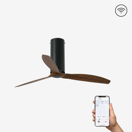 FARO TUBE FAN, černá/dřevo, stropní ventilátor s DC motorem SMART