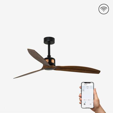 FARO COPPER FAN M, černá/dřevo, stropní ventilátor SMART