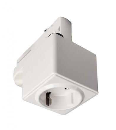 Deko-Light kolejnicový systém 3-fázový 230V D Line adaptér se zásuvkou 220-240V AC/50-60Hz bílá RAL 9016 58,5  710024