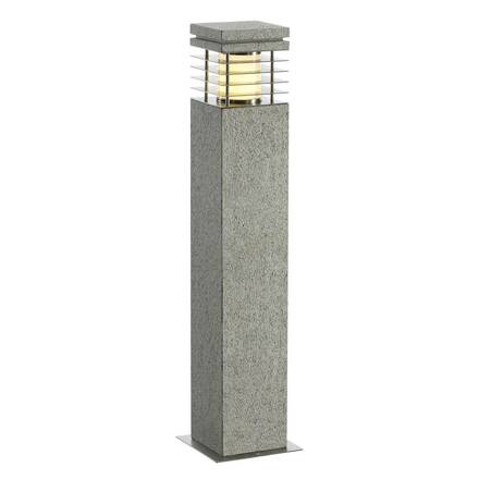 BIG WHITE ARROCK GRANITE, venkovní stojací lampa, TC-(D,H,T,Q)SE, IP44, hranaté, žula, sůl a pepř, žula, D/Š/V 12/12/70 cm, max.