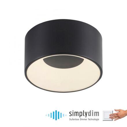 JUST LIGHT LED stropní svítidlo černé průměr 16cm stmívatelné SimplyDim 3000K LD 14325-18