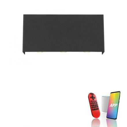 JUST LIGHT LED nástěnné svítidlo antracit Smarthome dálkový ovladač stmívatelné s aplikací Tuya RGB/2700-5000K LD 16488-13