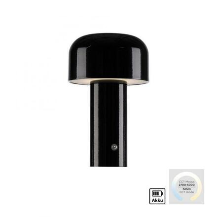 JUST LIGHT LED bateriové stolní svítidlo černé tvar houby stmívatelné dotykem USB 2700-5000K LD 19190-18