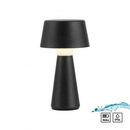 JUST LIGHT LED stolní lampa na baterie černá dotykový stmívač IP54 USB vnitřní i venkovní použití 3000K LD 19260-18