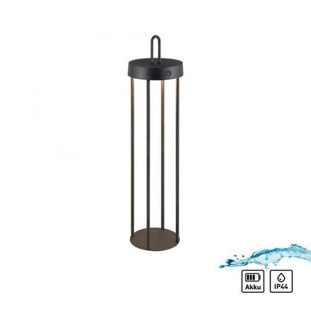 JUST LIGHT LED stolní lampa na baterie černá 50cm dotykový stmívač IP44 zahradní svítidlo 2700K LD 19301-18