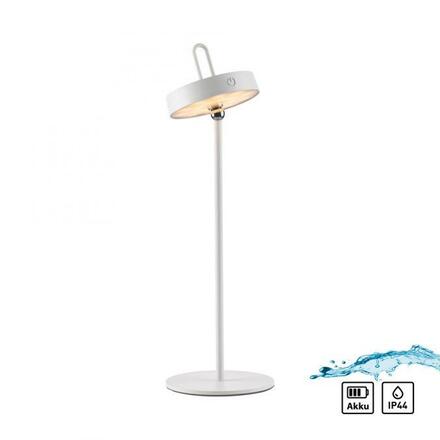 JUST LIGHT LED stolní lampa bílá na baterie dotykový stmívač ochrana proti stříkající vodě USB 2700K LD 19310-16