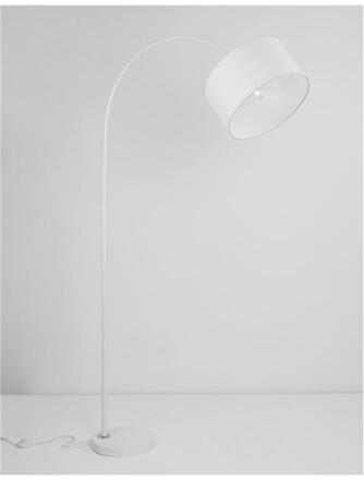 NOVA LUCE stojací lampa SAMA bílé stínidlo bílá hliníková základna E27 1x12W 230V IP20 bez žárovky 9401653