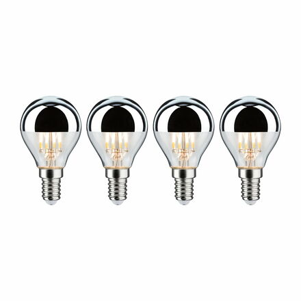 PAULMANN Modern Classic Edition set LED kapka zrcadlový svrchlík E14 230V 4x4,8W 2700K stmívatelné stříbrná