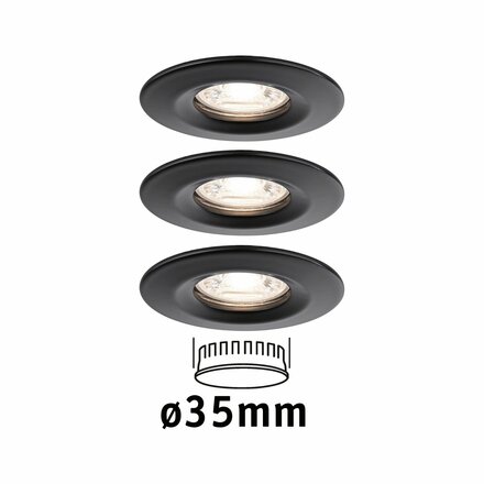 PAULMANN LED vestavné svítidlo Nova Mini Coin základní sada nevýklopné 66mm Coin 3x4W 230V 2700K