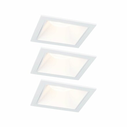 PAULMANN LED vestavné svítidlo 3-krokové-stmívatelné Cole Coin základní sada IP44 hranaté 88x88mm Coin 3x6W 230V stmívatelné 2700K bílá