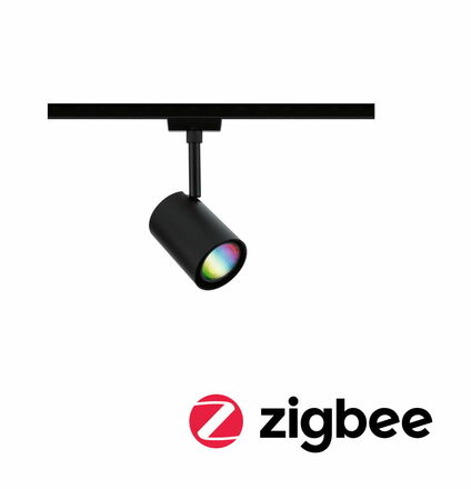 PAULMANN URail LED lištový spot Smart Home Zigbee 3.0 Luxe GU10 4,8W RGBW+ stmívatelné 230V černá mat