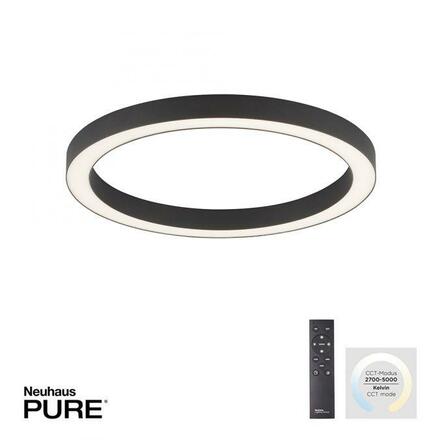 PAUL NEUHAUS LED stropní svítidlo PURE-LINES antracit 50x50 stmívatelné CCT 2700-5000K PN 6309-13