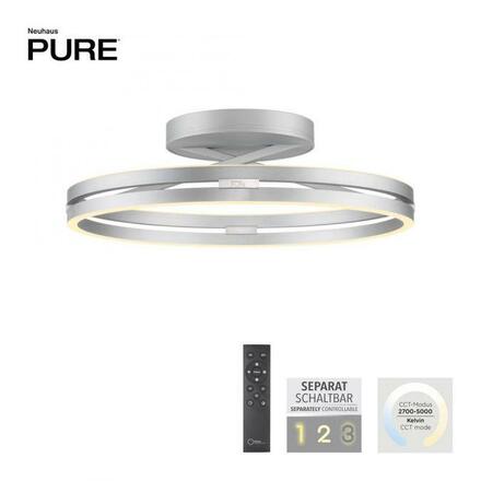 PAUL NEUHAUS LED stropní svítidlo PURE Loop hliník dálkový ovladač 2700-5000K PN 6552-95