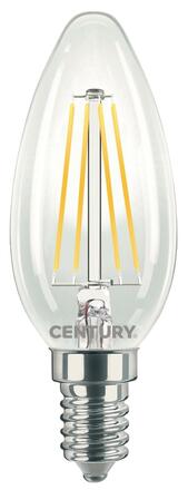 CENTURY LED FILAMENT SVÍČKA ČIRÁ 4W E14 2700K 470Lm 360d 35x98mm IP20 CEN INM1-041427