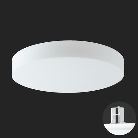 OSMONT 68152 ELSA V5 stropní/nástěnné skleněné polovestavné svítidlo bílá IP44 3000 K 36W LED nouzové kombinované 3 h