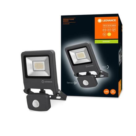 LEDVANCE LED reflektor ENDURA Flood Sensor 20 W 3000 K tmavě šedá 4058075239500