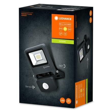 LEDVANCE LED reflektor ENDURA Flood Sensor 10 W 3000 K tmavě šedá 4058075292154