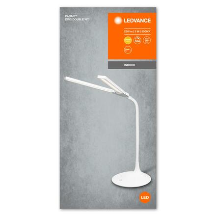 LEDVANCE stolní lampa do kanceláře Panan Disc Double bílá 4058075301733