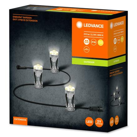 LEDVANCE venkovní zapuštěné svítidlo ENDURA Garden 3 Dots Extension - prodloužení 3000K 4058075478510