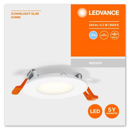 LEDVANCE zapuštěné svítidlo Downlight Slim 85mm 4.5W 6500K 4058075573178