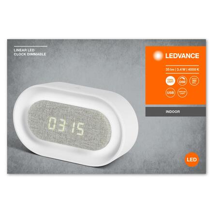 LEDVANCE hodiny s osvětlením Linear LED Clock Dimmable 4058075747906