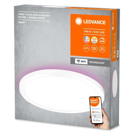 LEDVANCE SMART+ Wifi Orbis Ultra Slim Backlight stropní svítidlo bílé 235mm RGB + TW 4058075752719