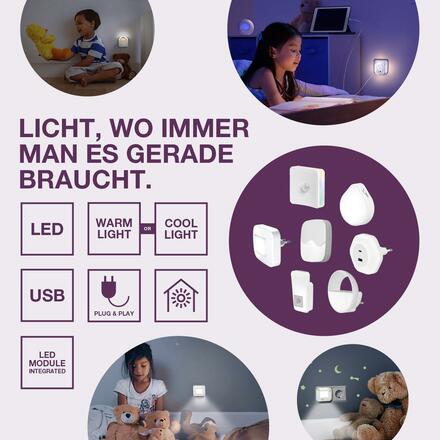 LEDVANCE svítidlo do zásuvky Lunetta Square Sensor RGB 0.3W 4058075759282