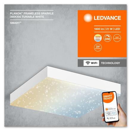 LEDVANCE SMART+ Wifi Planon Frameless Sparkle stropní svítidlo 300x300mm TW 4058075759527