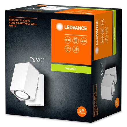 LEDVANCE venkovní nástěnné svítidlo ENDURA Classic Cube Adjustable Wall bílá 4058075763609
