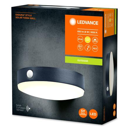 LEDVANCE venkovní nástěnné svítidlo ENDURA Style Solar Tossa Wall Sensor 6W 3000K 4058075766303