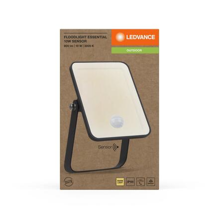 LEDVANCE LED reflektor Floodlight Essential Sensor 10W 3000K 4058075768178