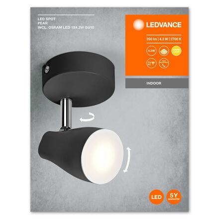 LEDVANCE bodové svítidlo LED Spot Pear 1 x 4.3W 2700K GU10 4058075826571