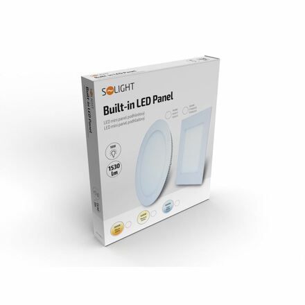 Solight LED mini panel, podhledový, 18W, 1530lm, 3000K, tenký, čtvercový, bílý WD111