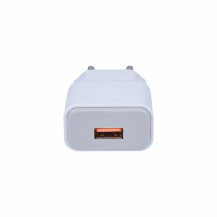 Solight USB nabíjecí adaptér, fast charge: 1x USB Qualcomm, 5V2A/9V1.5A/12V1A, AC 230V, bílošedý DC51