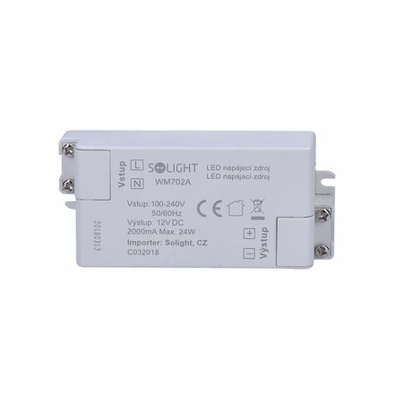 Solight LED napájecí zdroj, 230V - 12V, 2A, 24W, IP20 WM702A