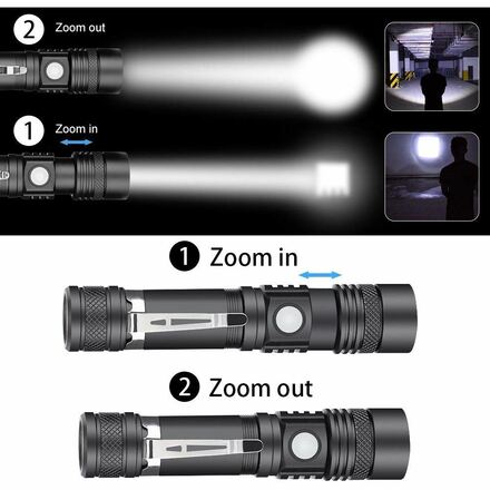 Solight LED nabíjecí svítilna s cyklo držákem, 400lm, zoom, Li-Ion WN33