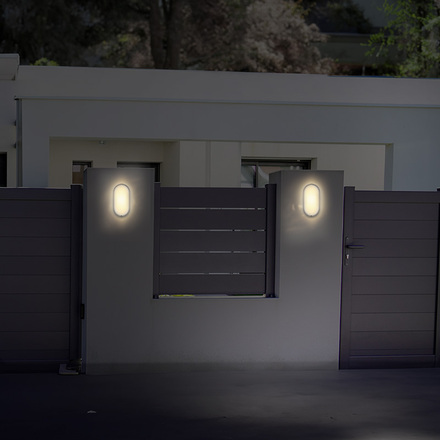 Solight LED venkovní osvětlení oválné, 20W, 1500lm, 4000K, IP54, 26cm, šedá barva WO749-G