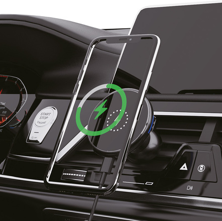 Solight magnetický držák MagSafe do auta s bezdrátovým nabíjením Qi 15W DC90Qi